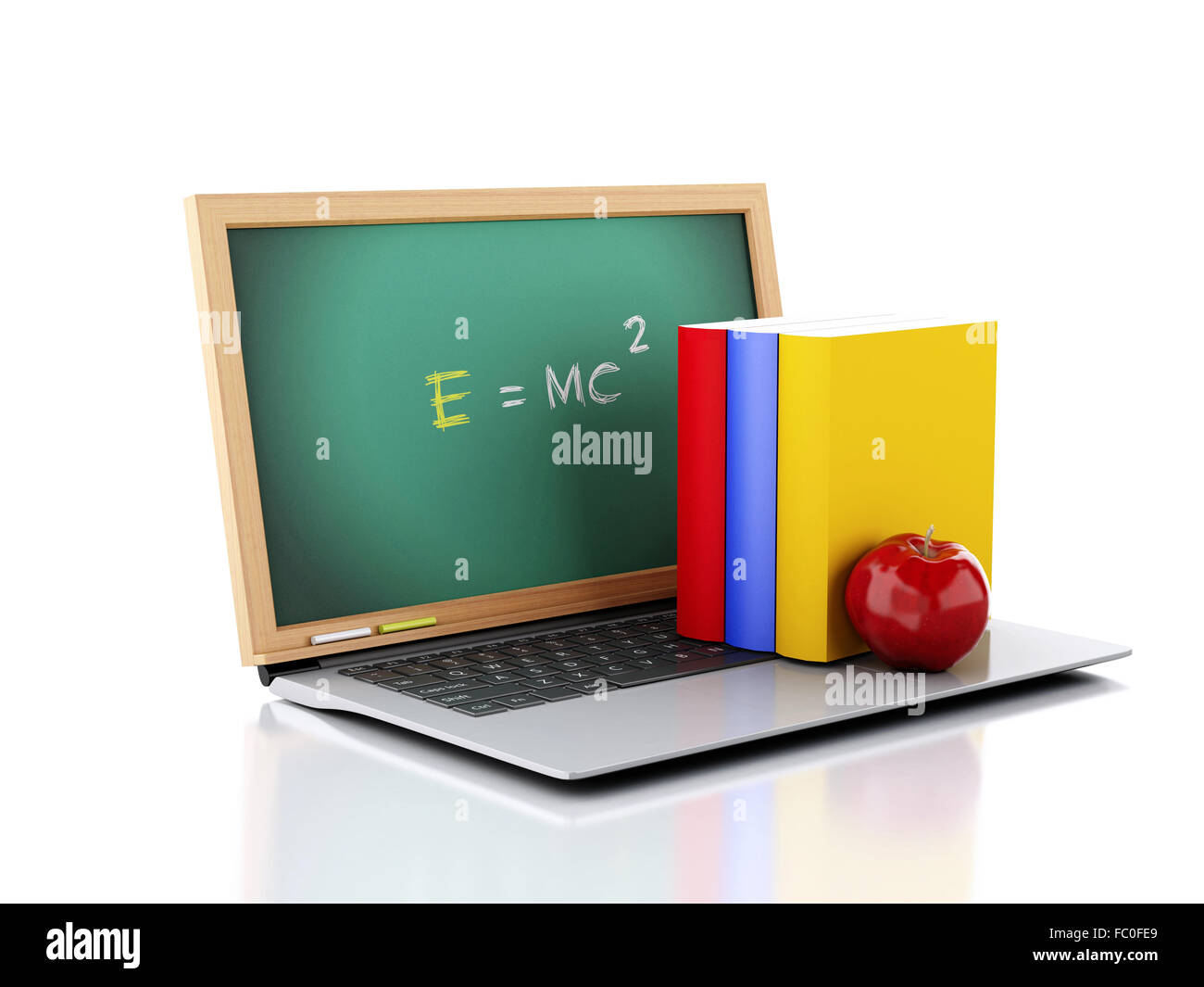 Laptop with chalkboard. online education concept. Stock Photo