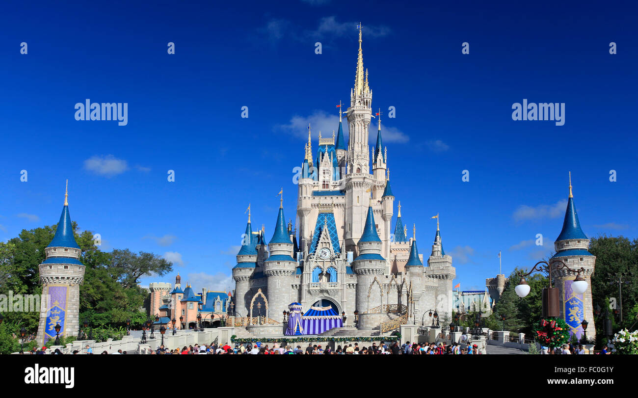 Cinderella Castle, Magic Kingdom, Disney Stock Photo