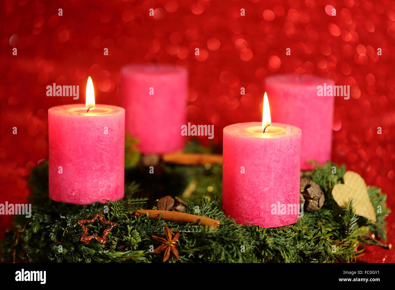 two candles Stock Photo