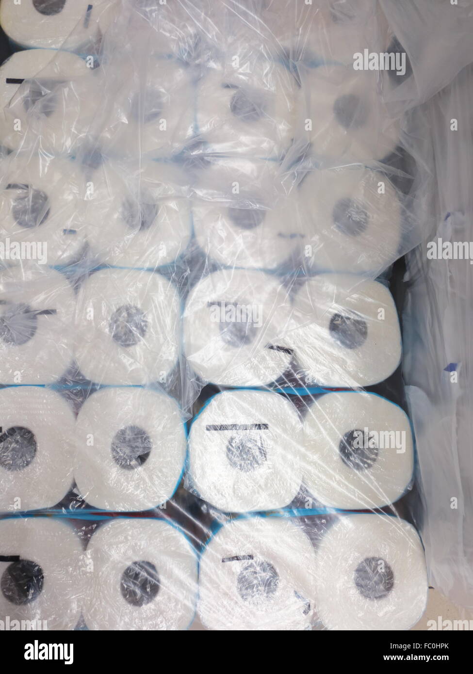 big pack of toilet paper in supermarket Stock Photo Alamy