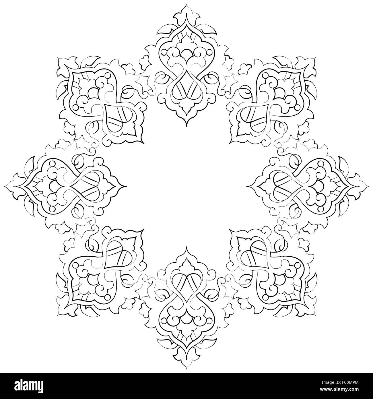 Antique ottoman turkish pattern vector Black and White Stock Photos