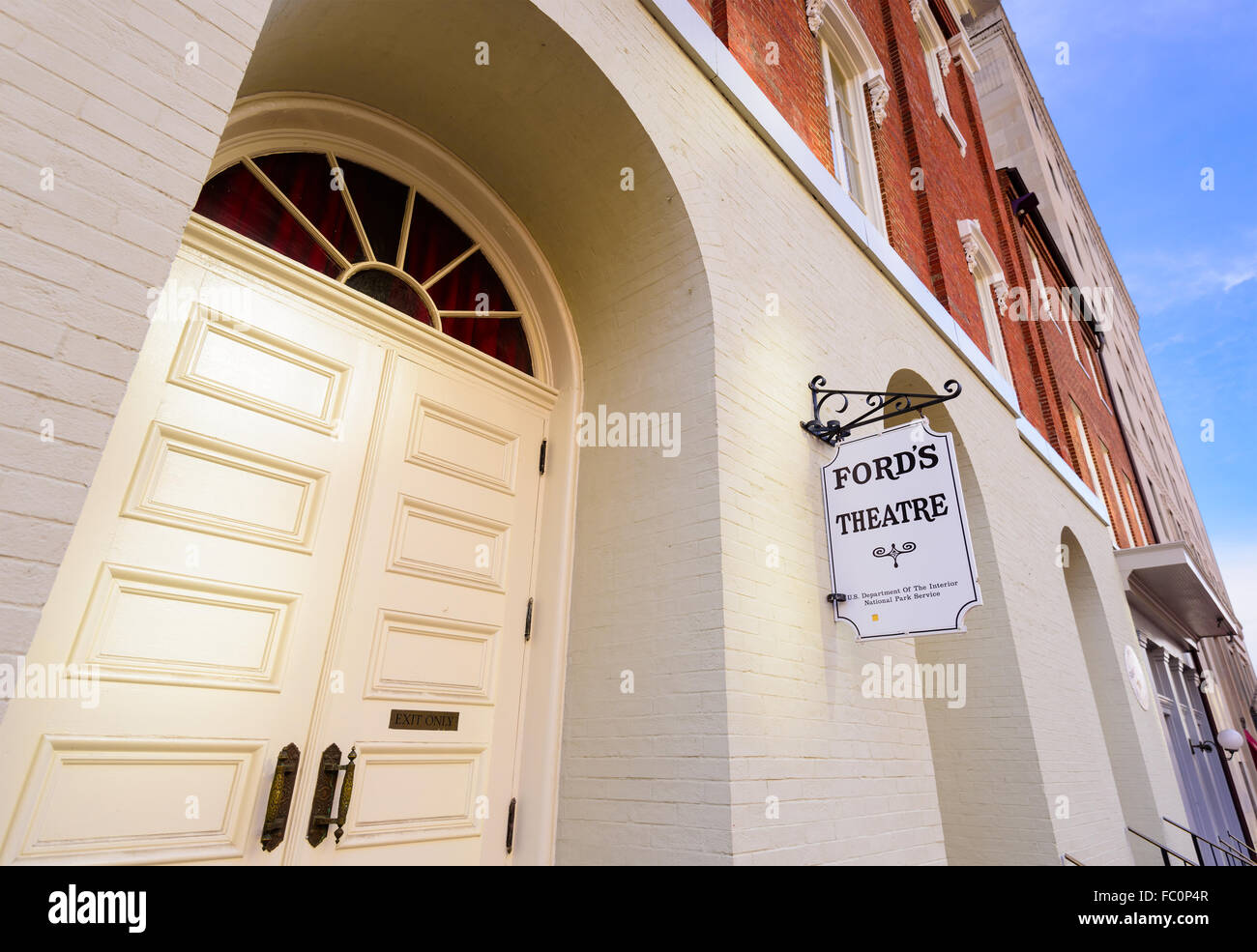 Entrance to Ford's Theatre in Washington DC, USA. Stock Photo