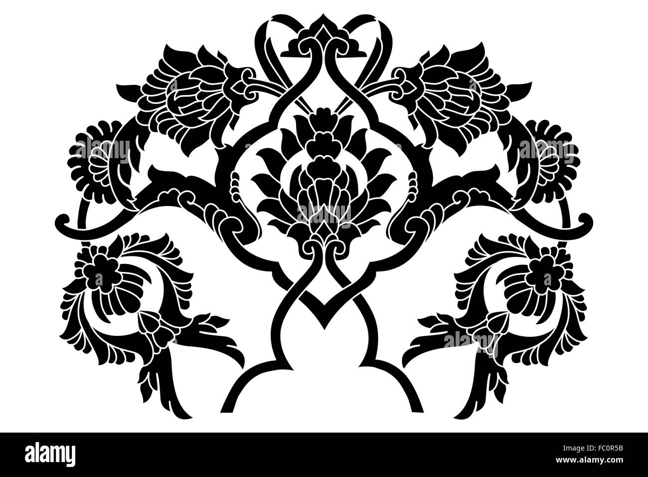 black artistic ottoman motif series Stock Photo