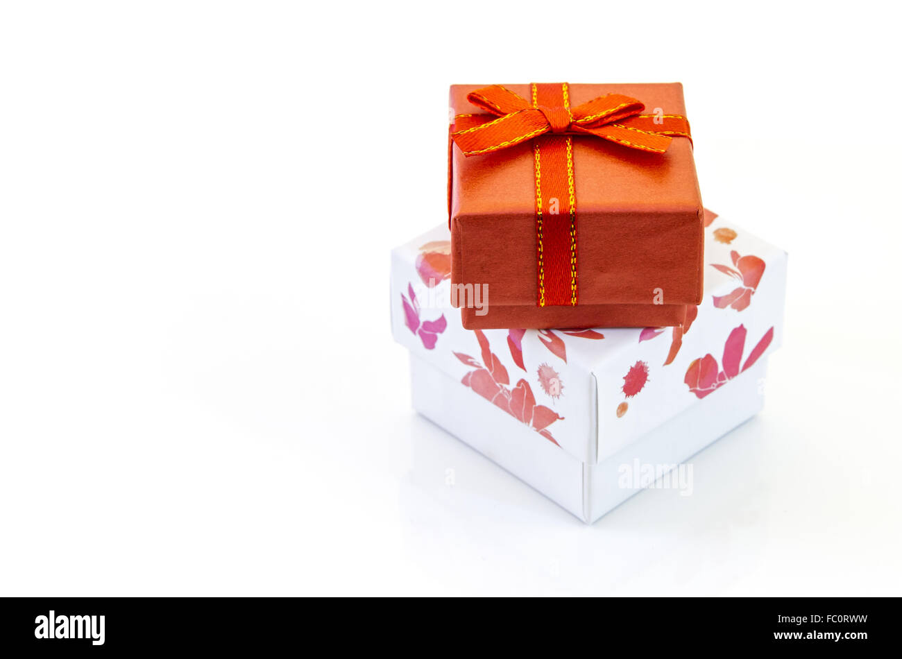 Gift boxes isolated on white background Stock Photo - Alamy