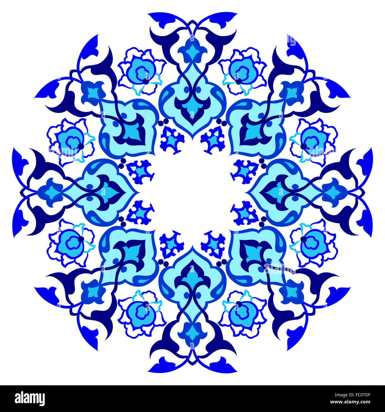 blue artistic ottoman pattern series sixty Stock Photo