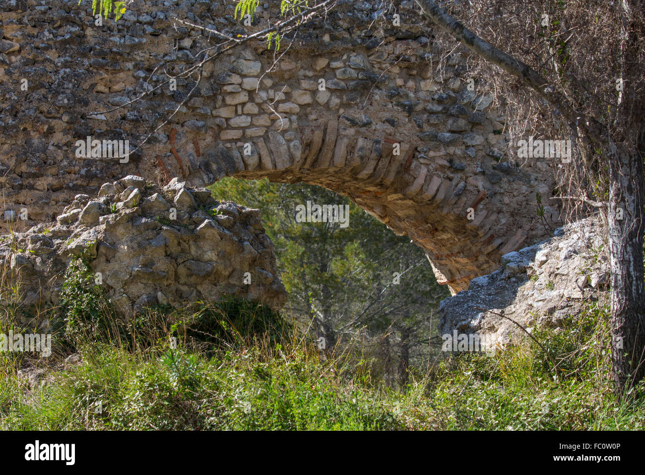 parts of an old roman aqueduct in france Stock Photo Alamy