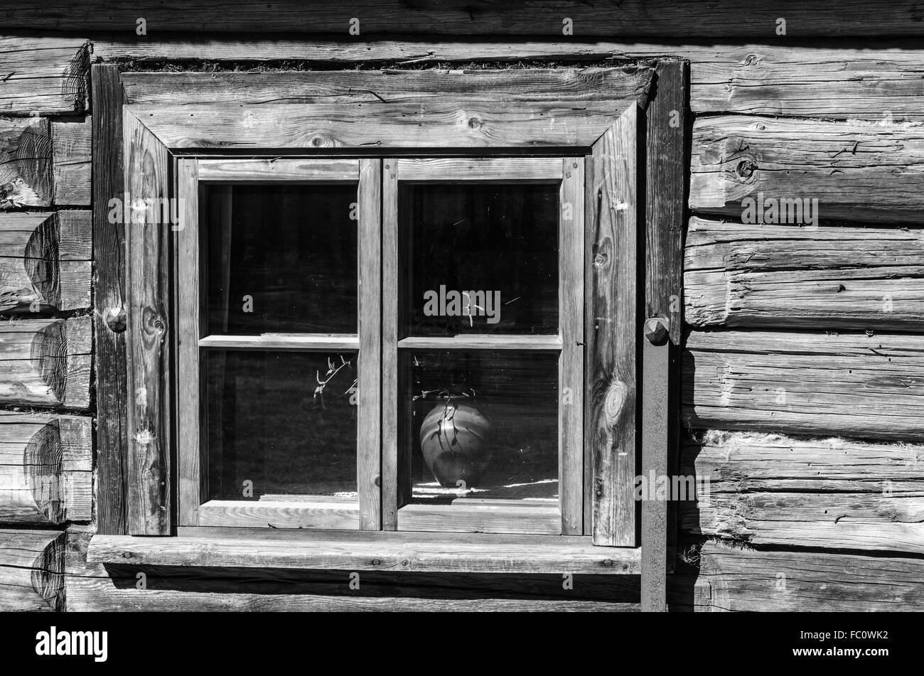 Rustic facade wooden house Black and White Stock Photos & Images - Alamy