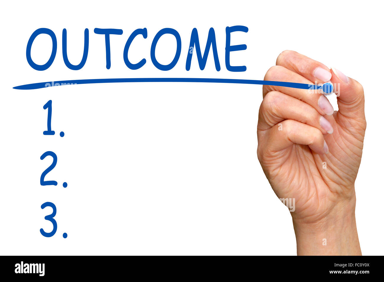 Outcome - Checklist Stock Photo - Alamy