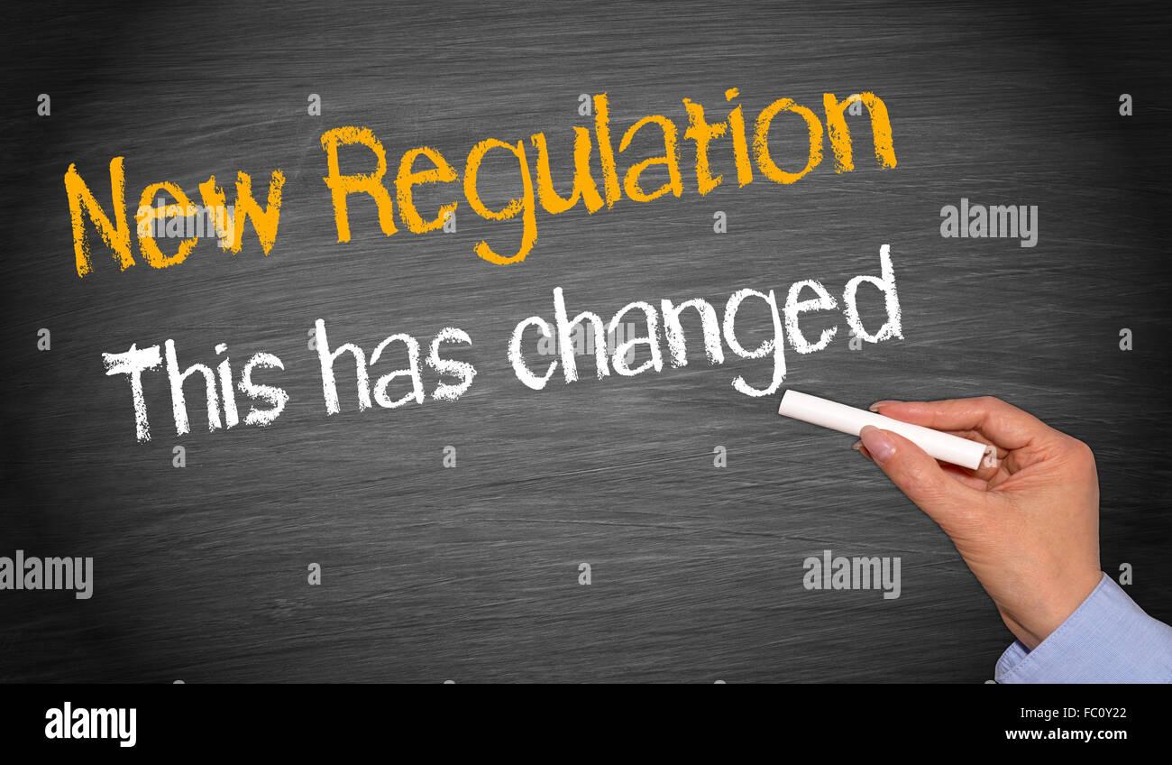 New Regulation - This has changed Stock Photo