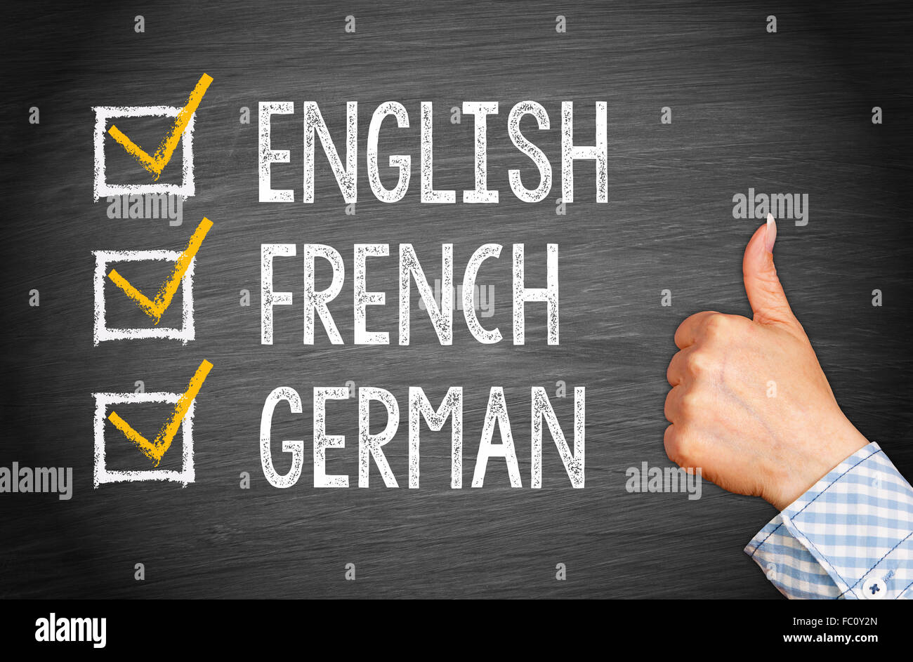Languages English French German Stock Photo Alamy