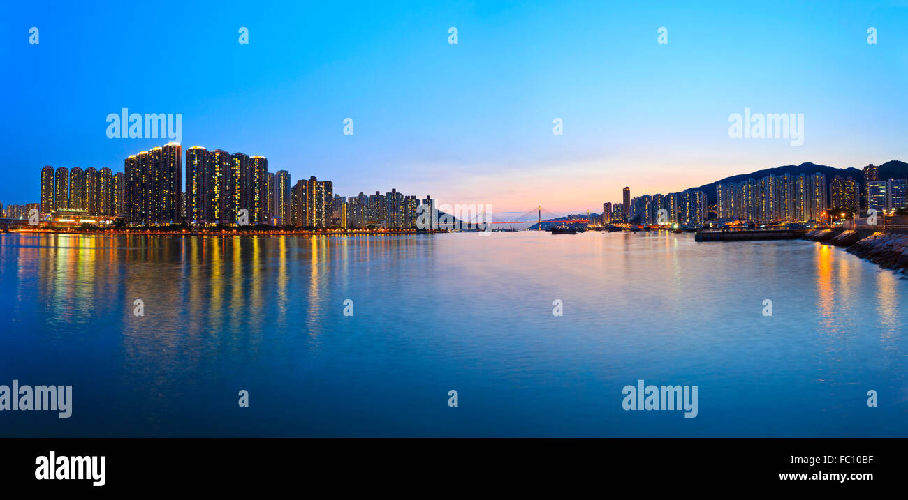 Hong Kong downtown sunset Stock Photo - Alamy