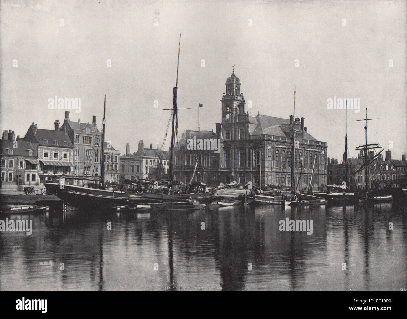 1890/'s Norfolk Great Yarmouth Town Hall Vintage English Photography Poster