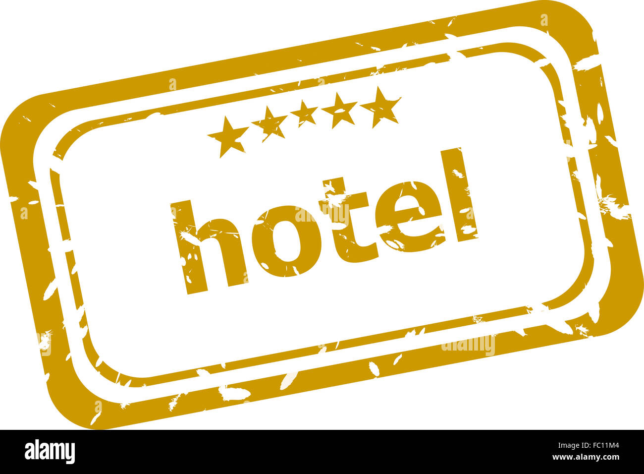 hotel stamp isolated on white background Stock Photo