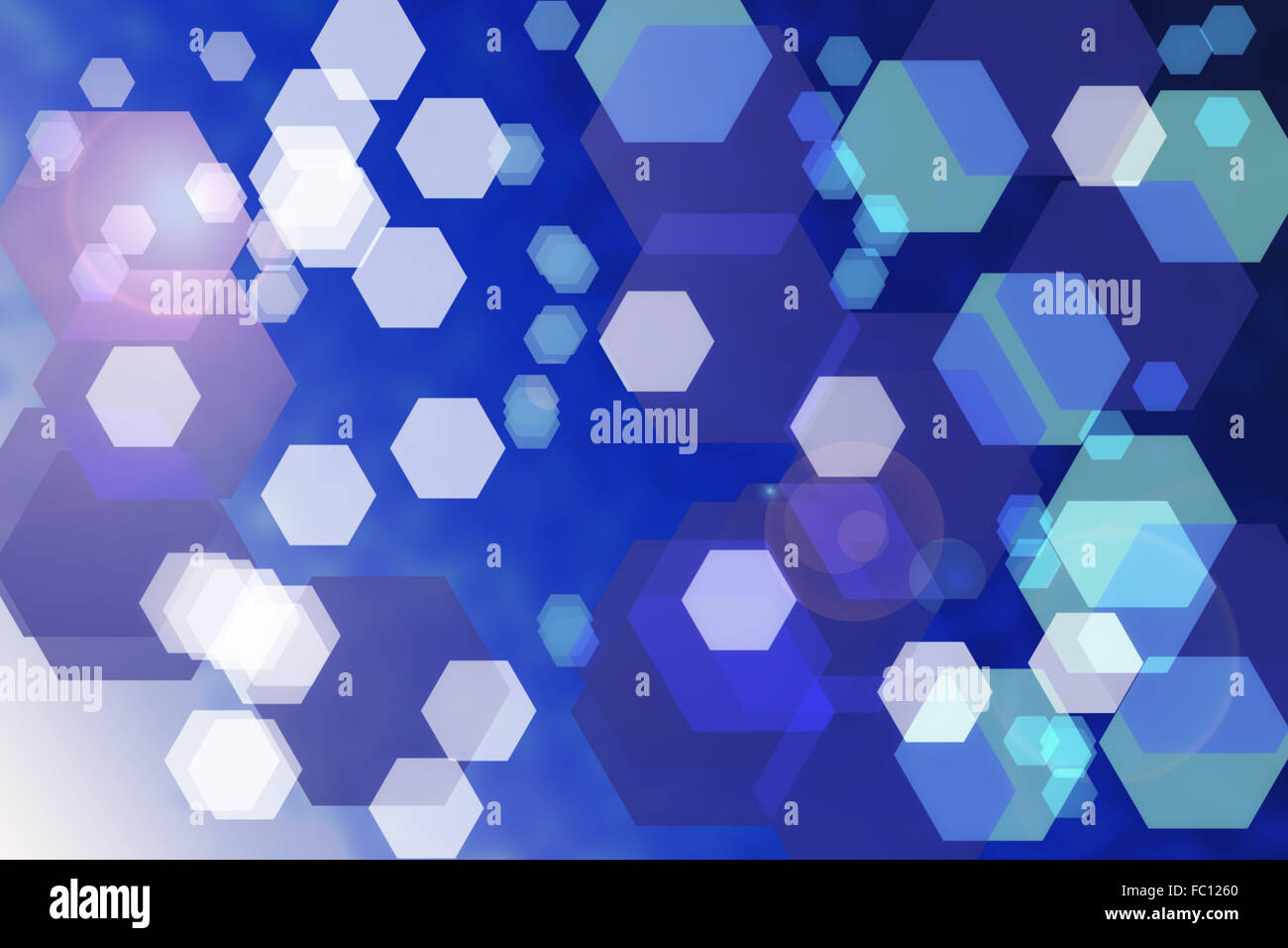 Abstract blue background with hexagons Stock Photo - Alamy