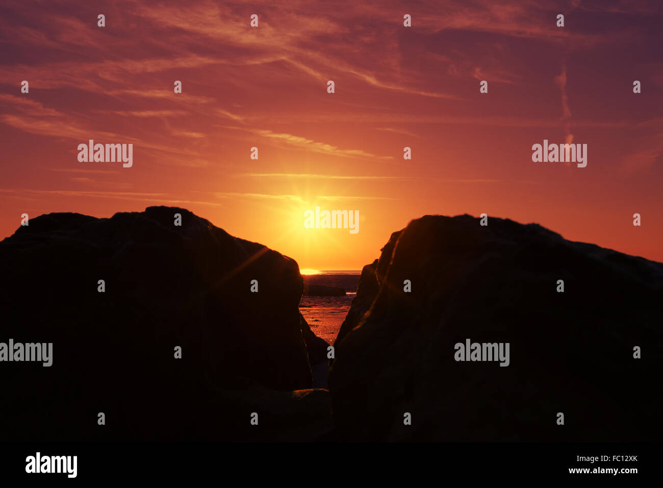 The sky at sundown in france Stock Photo Alamy