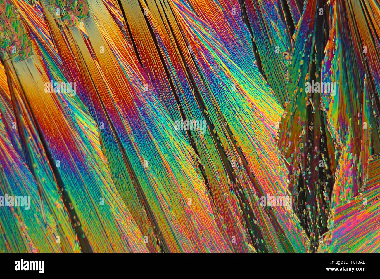 Lanthanum nitrate under the Microscope Stock Photo