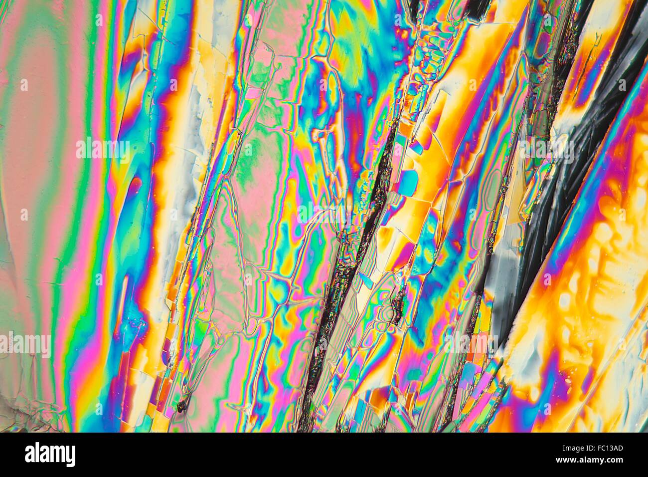 Lanthanum nitrate under the Microscope Stock Photo