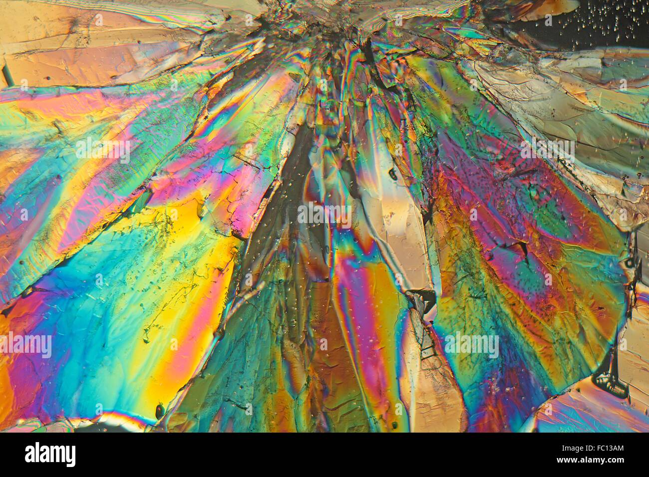 Sugar Crystals under the Microscope Stock Photo