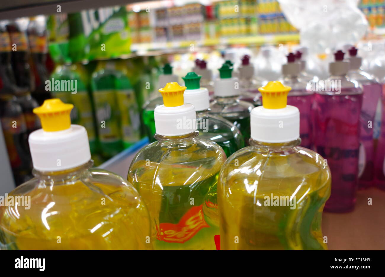 Range of cleaning liquid detergents Stock Photo Alamy