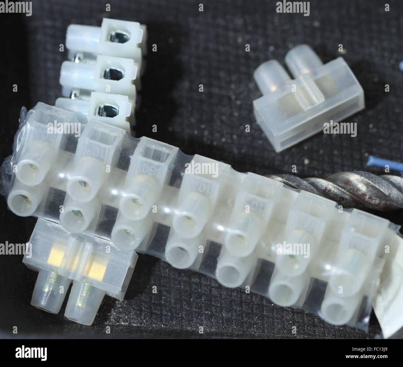 Terminal blocks for electric cables Stock Photo Alamy