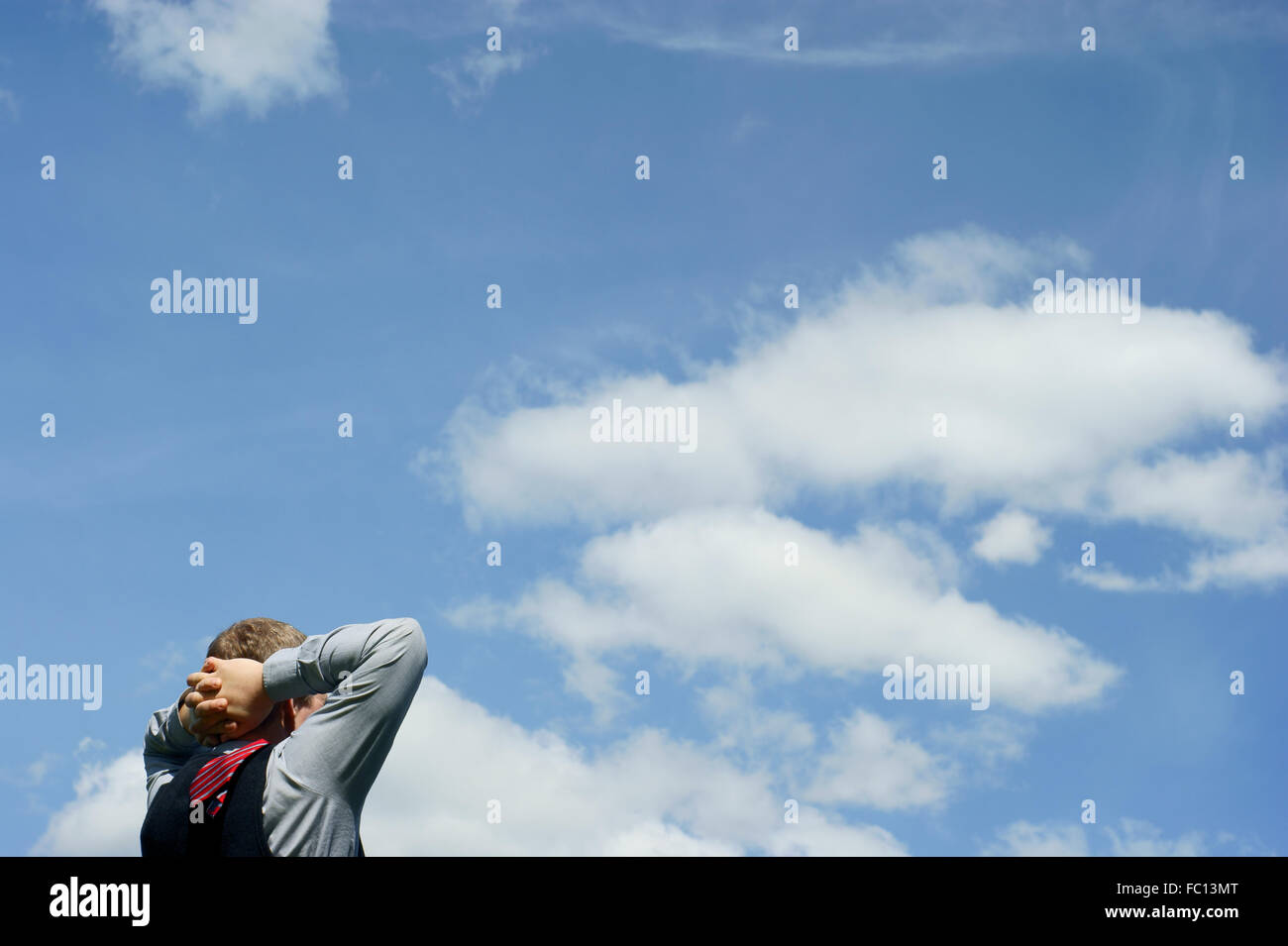 Business relax of the businessman and blue sky Stock Photo - Alamy