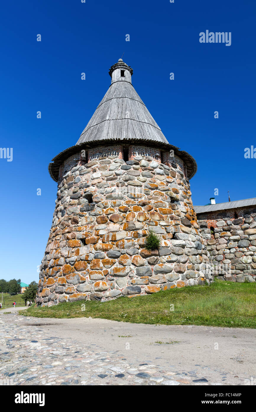 Tower of the Solovetsky Monastery, Russia Stock Photo