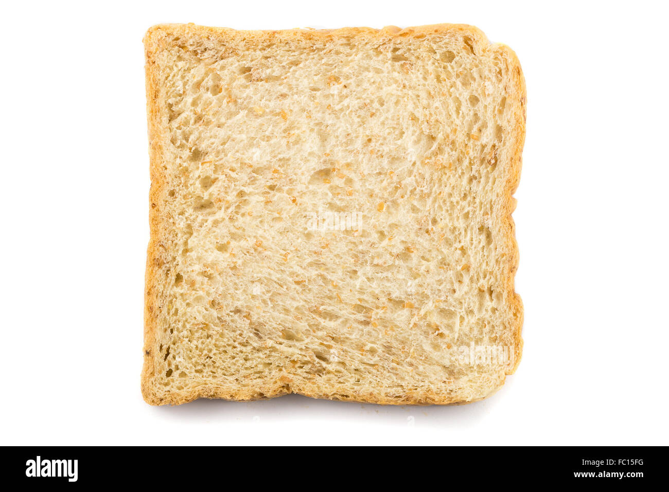 Piece of brown whole wheat bread on isolated white background Stock ...