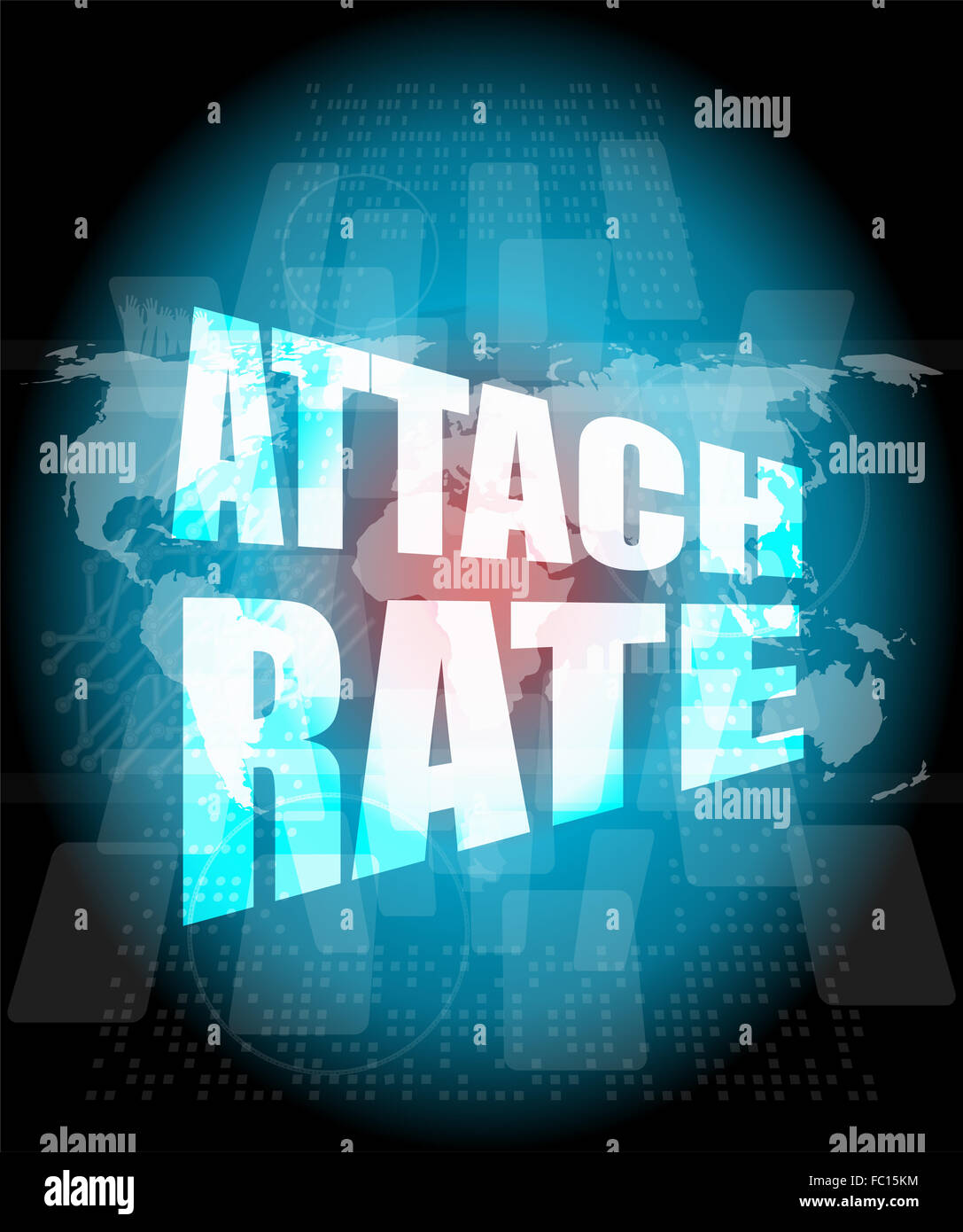 attach rate words on digital touch screen Stock Photo