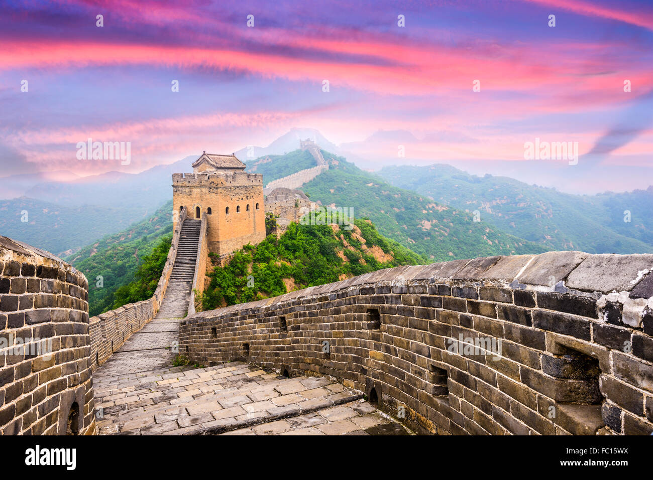 Great Wall of China at the Jinshanling section. Stock Photo