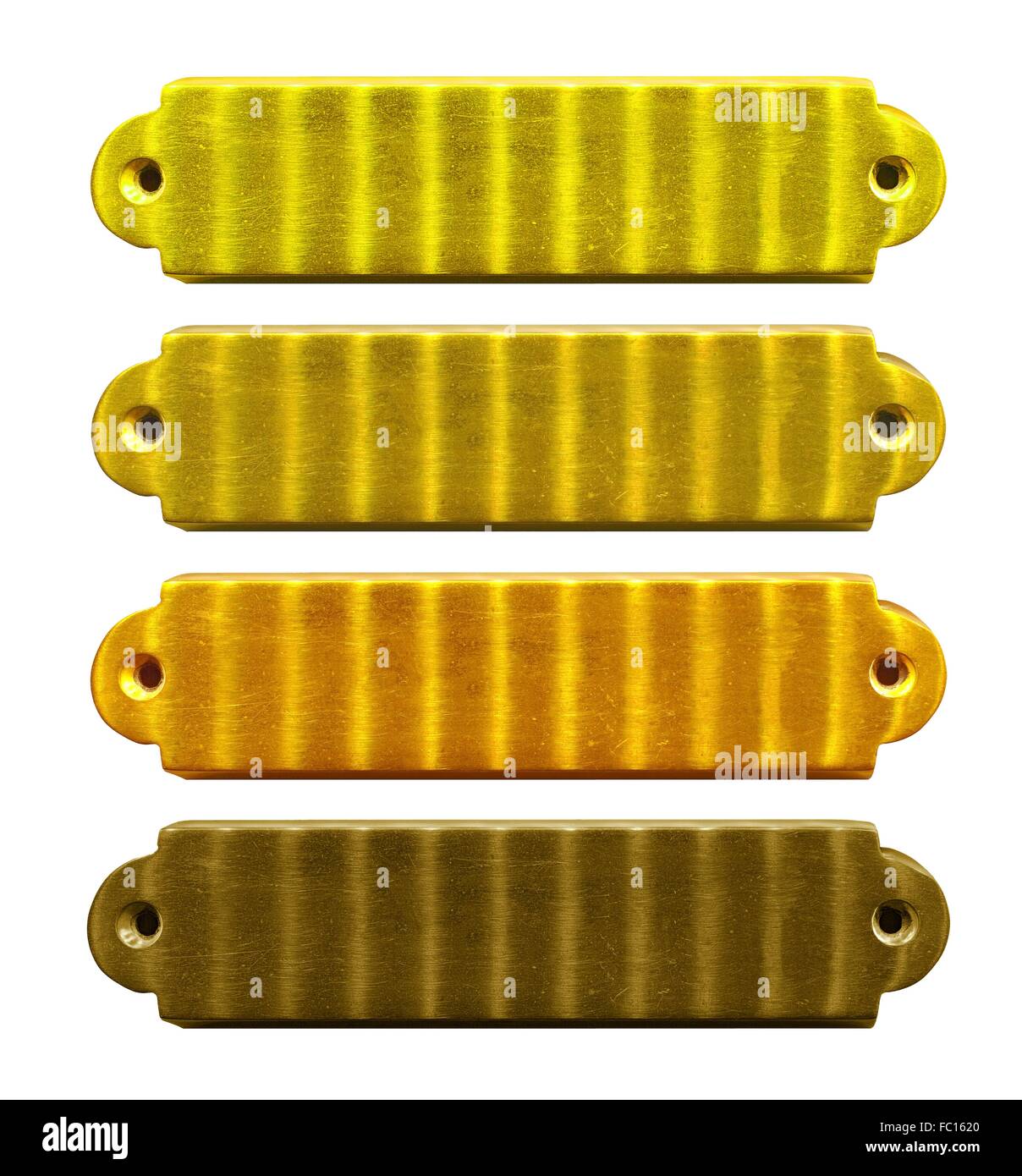 metallic door plates without labeling Stock Photo