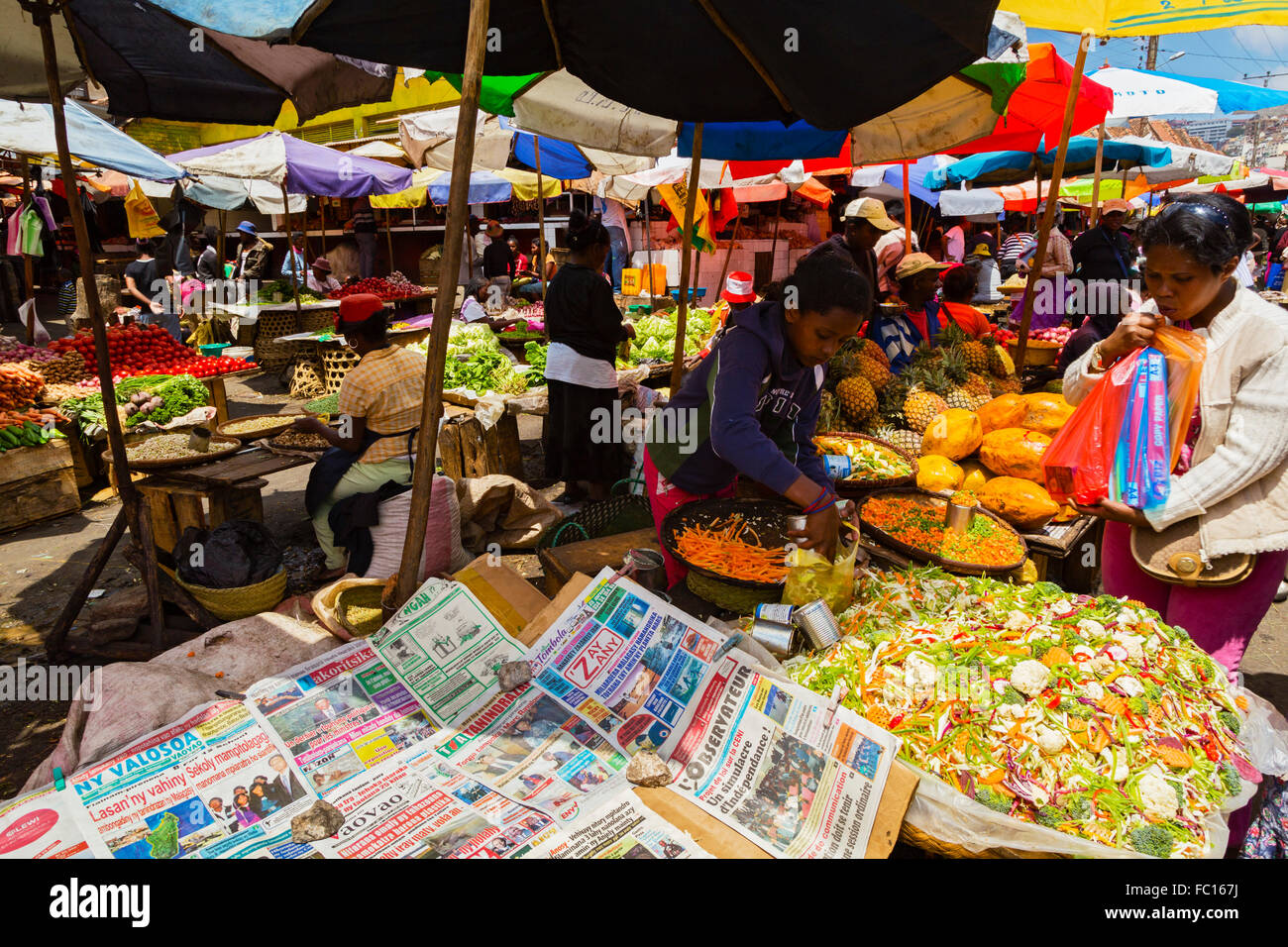 Analakely Market, Antananarivo, Madagascar Stock Photo