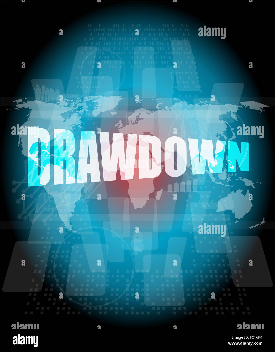 Drawdown word on digital screen Stock Photo
