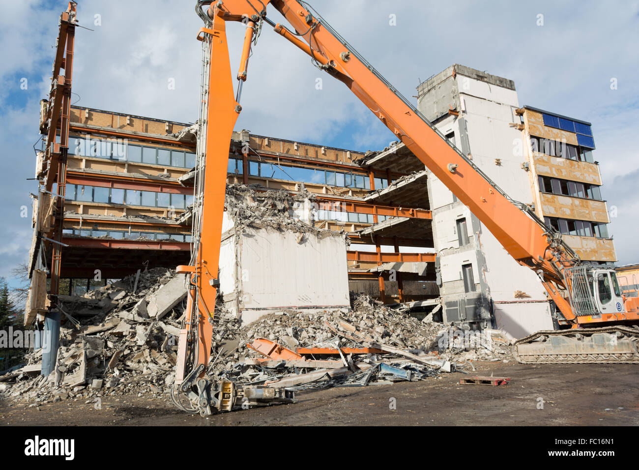 Demolition of a large residential area Stock Photo
