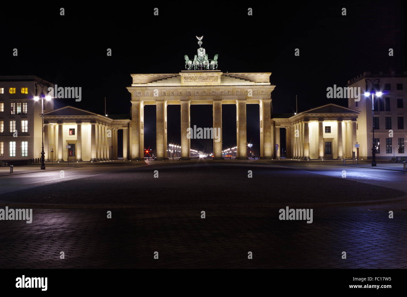 brandenburg gate in berlin at night Stock Photo