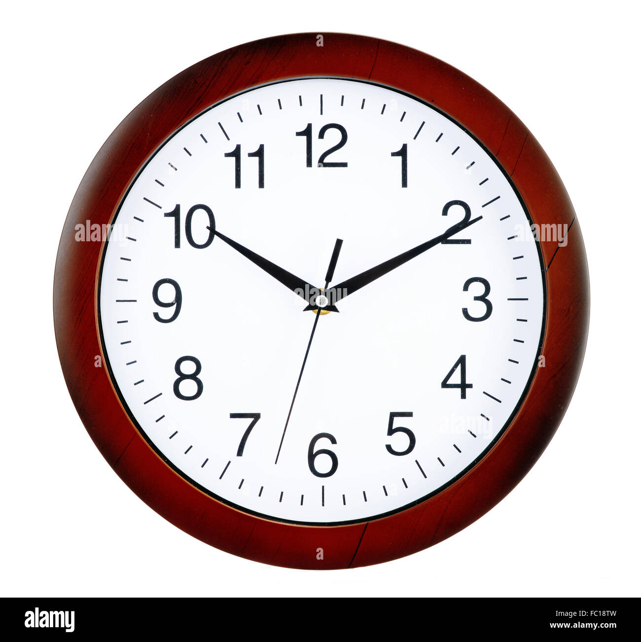 Wall clock isolated on white background Stock Photo - Alamy