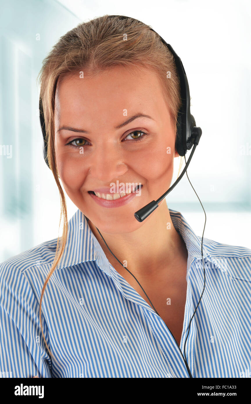 Call Center Operator Customer Support Helpdesk Stock Photo