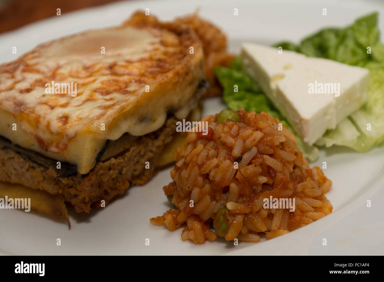 Moussaka delicious served on plate Stock Photo