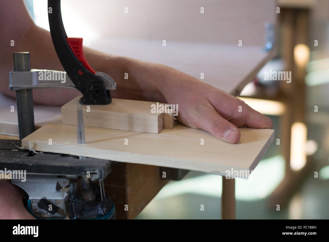 Carpenter saws with jigsaw Stock Photo