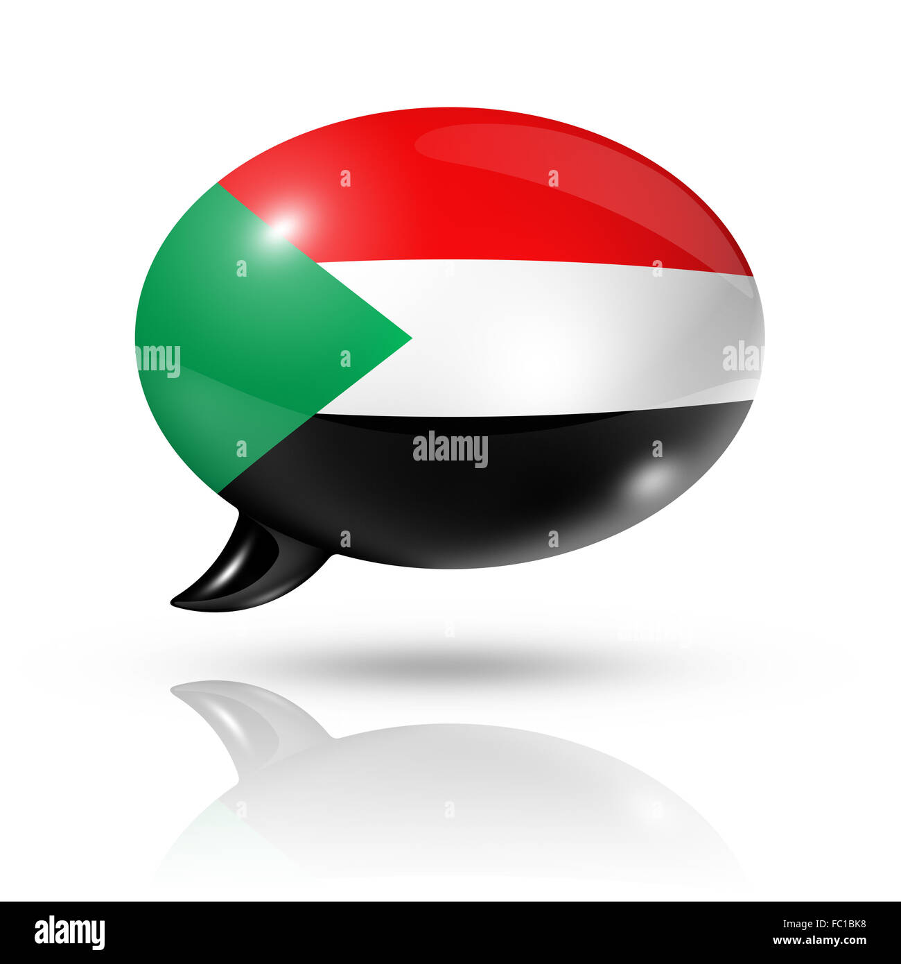 Sudanese flag speech bubble Stock Photo