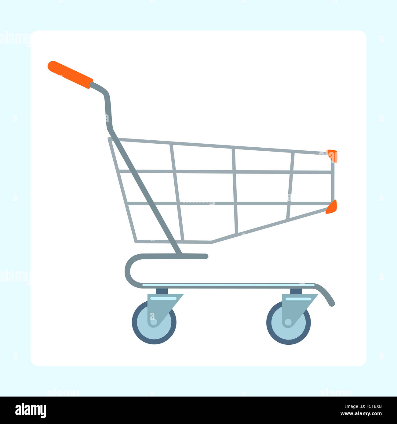 Grocery cart on wheels Stock Photo