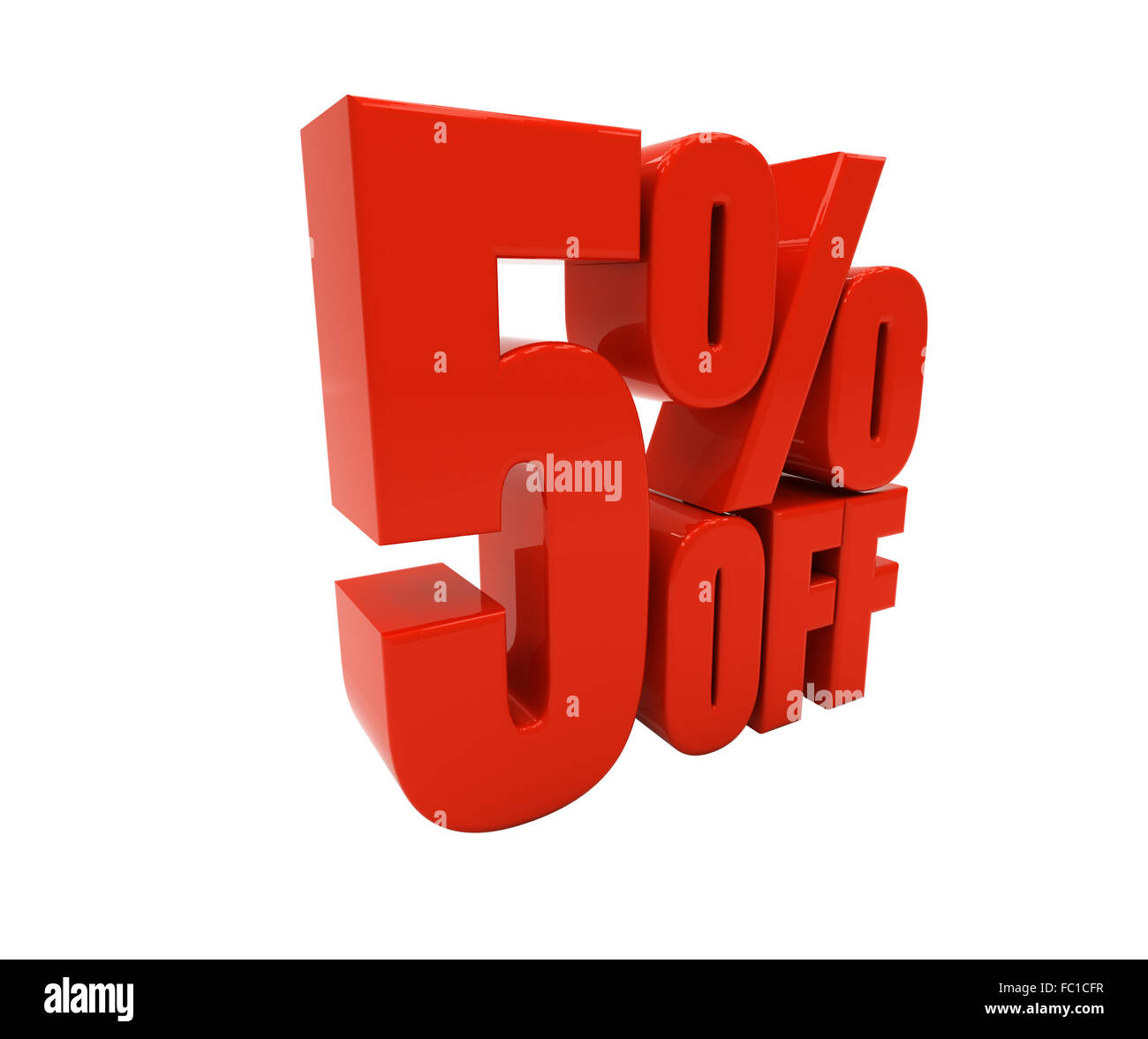 3D 5 percent isolated on white Stock Photo - Alamy