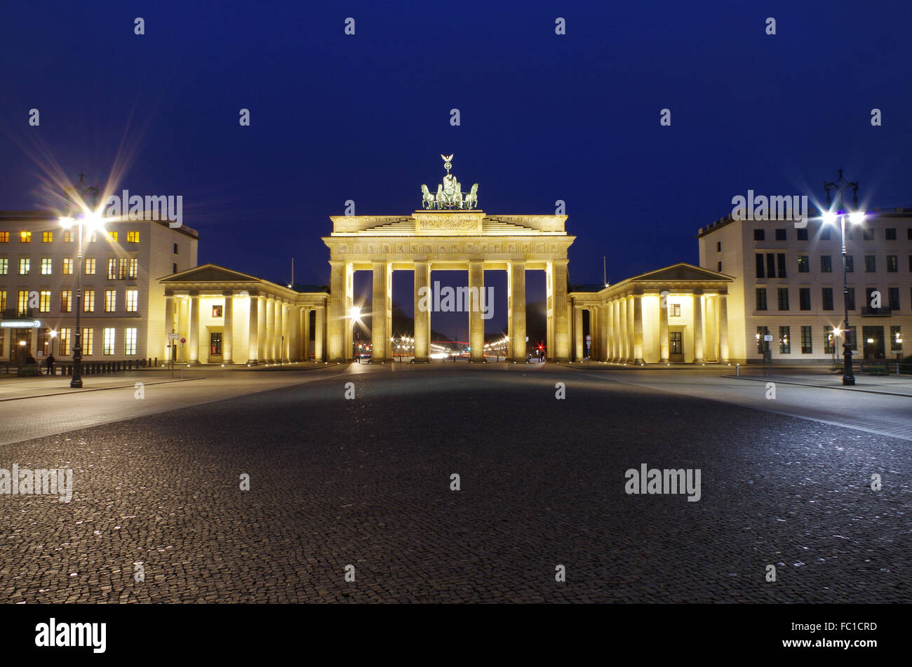 brandenburg gate in berlin at blue our Stock Photo