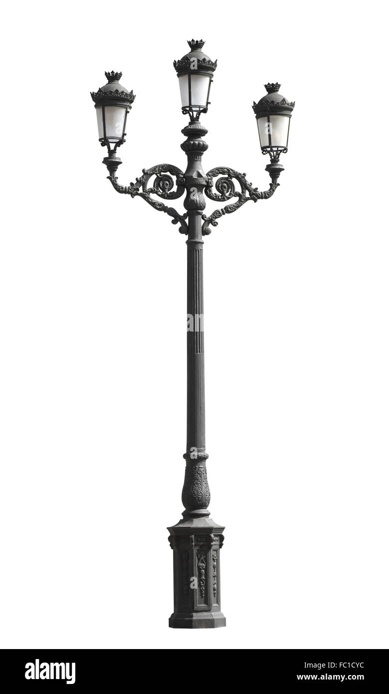 Black and white lamppost Cut Out Stock Images & Pictures - Alamy