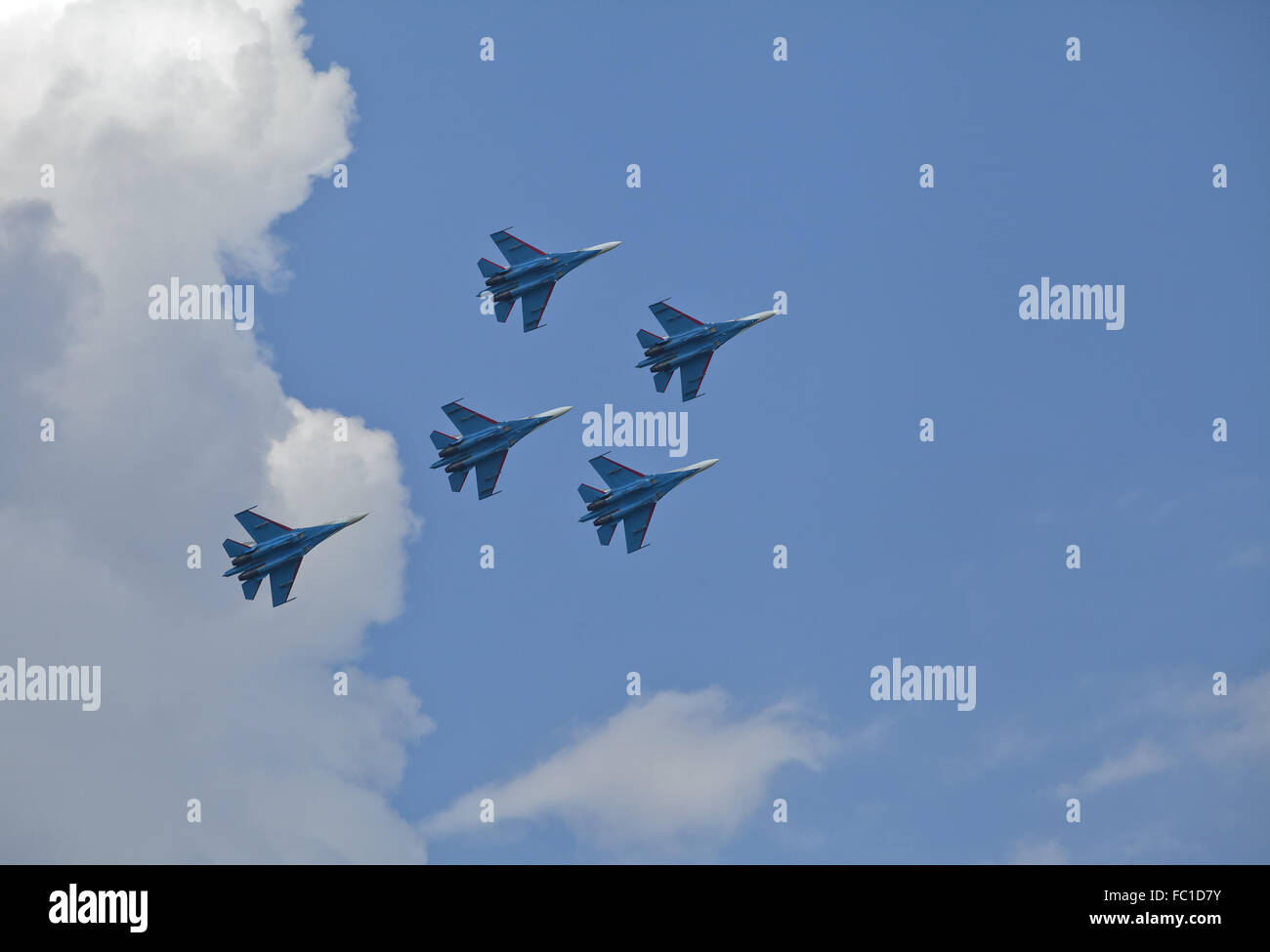 Planes on an air show against clear sky Stock Photo - Alamy