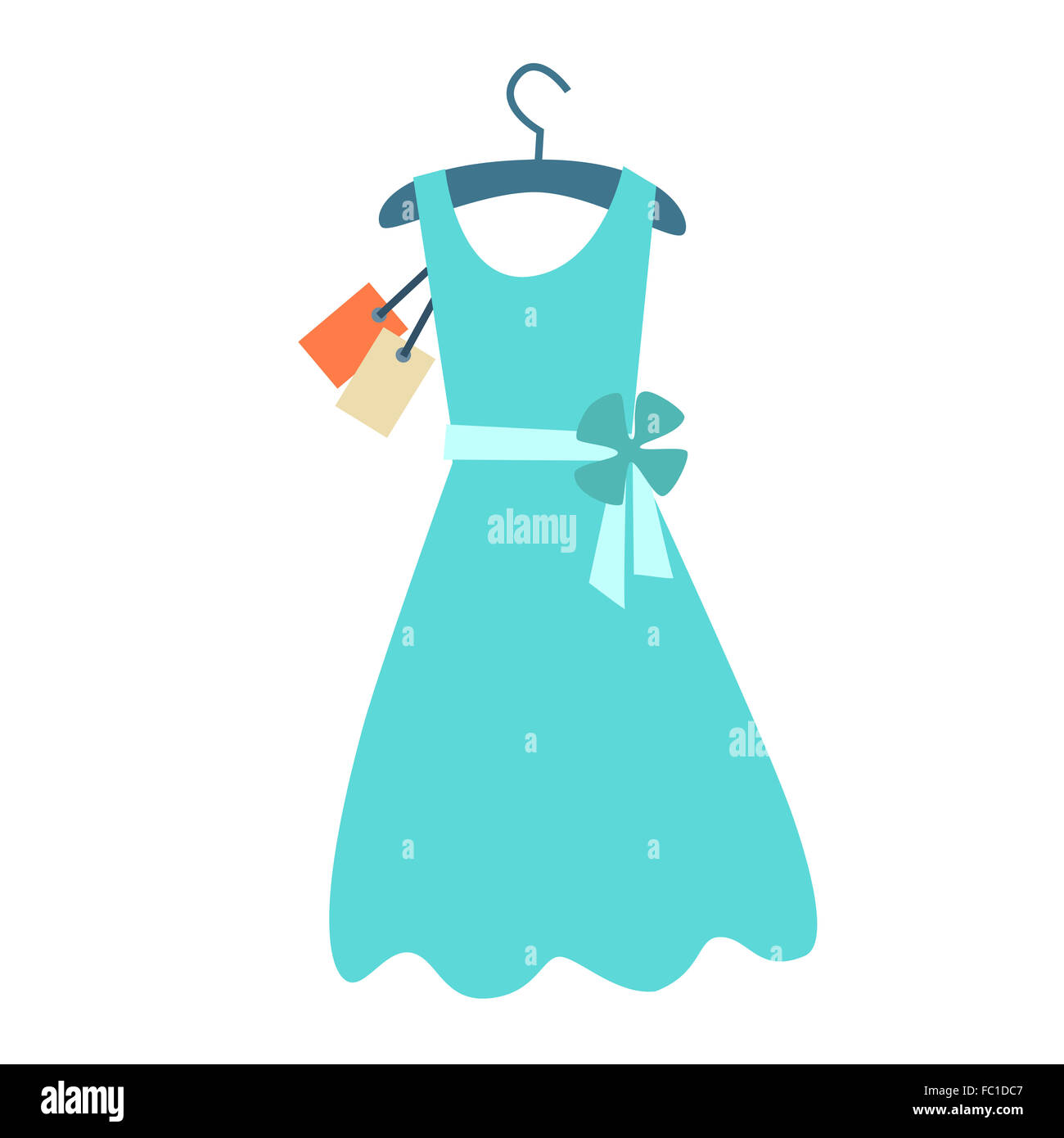 Summer dress hanger price tag Stock Photo - Alamy