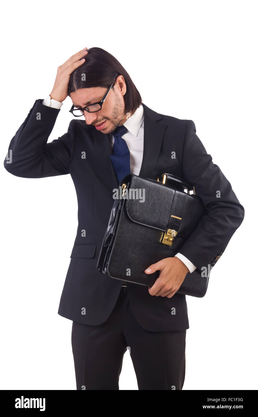Young businessman isolated on the white background Stock Photo - Alamy