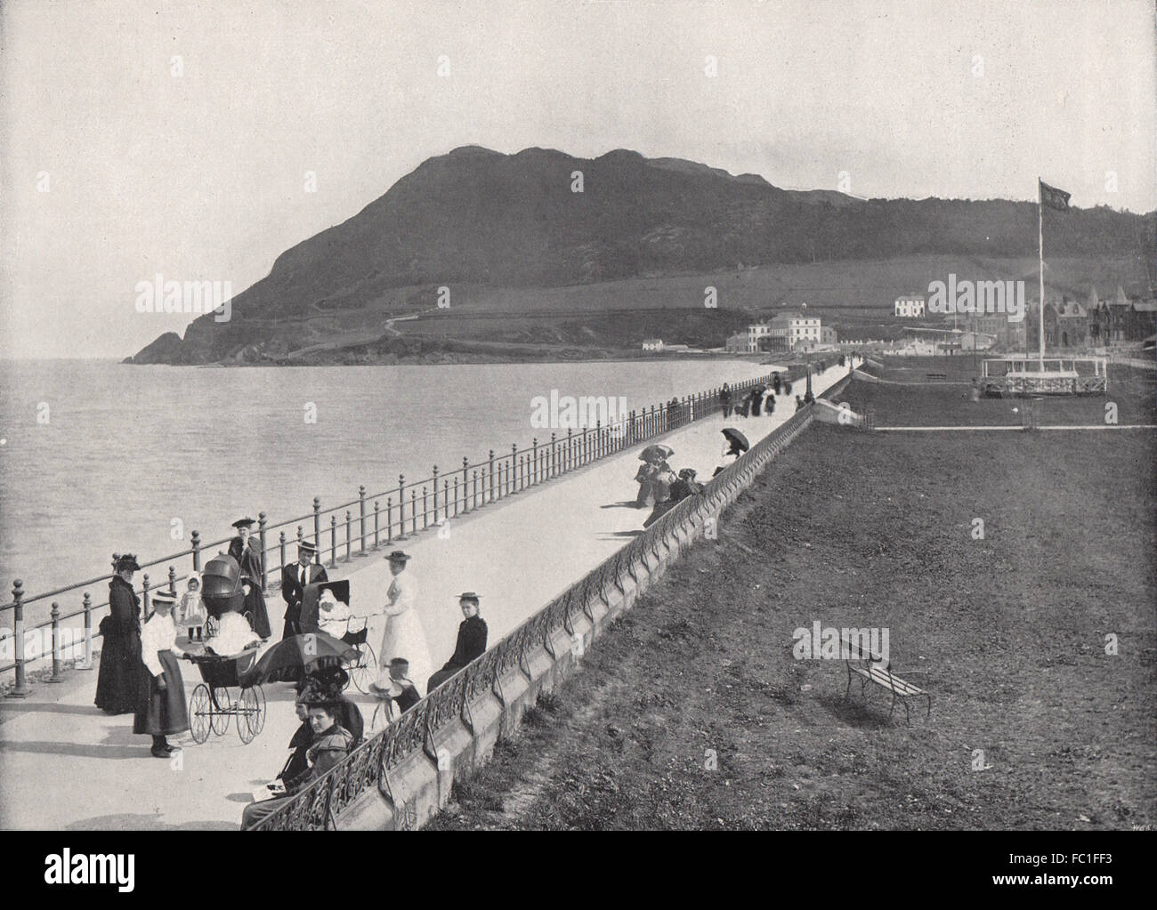 BRAY. The promenade and Bray Head. County Wicklow, Ireland, antique print 1895 Stock Photo