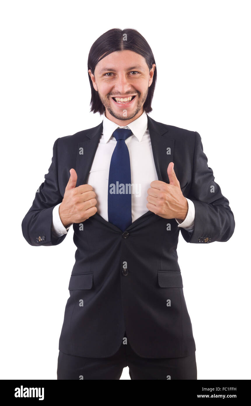 Young businessman isolated on the white background Stock Photo - Alamy