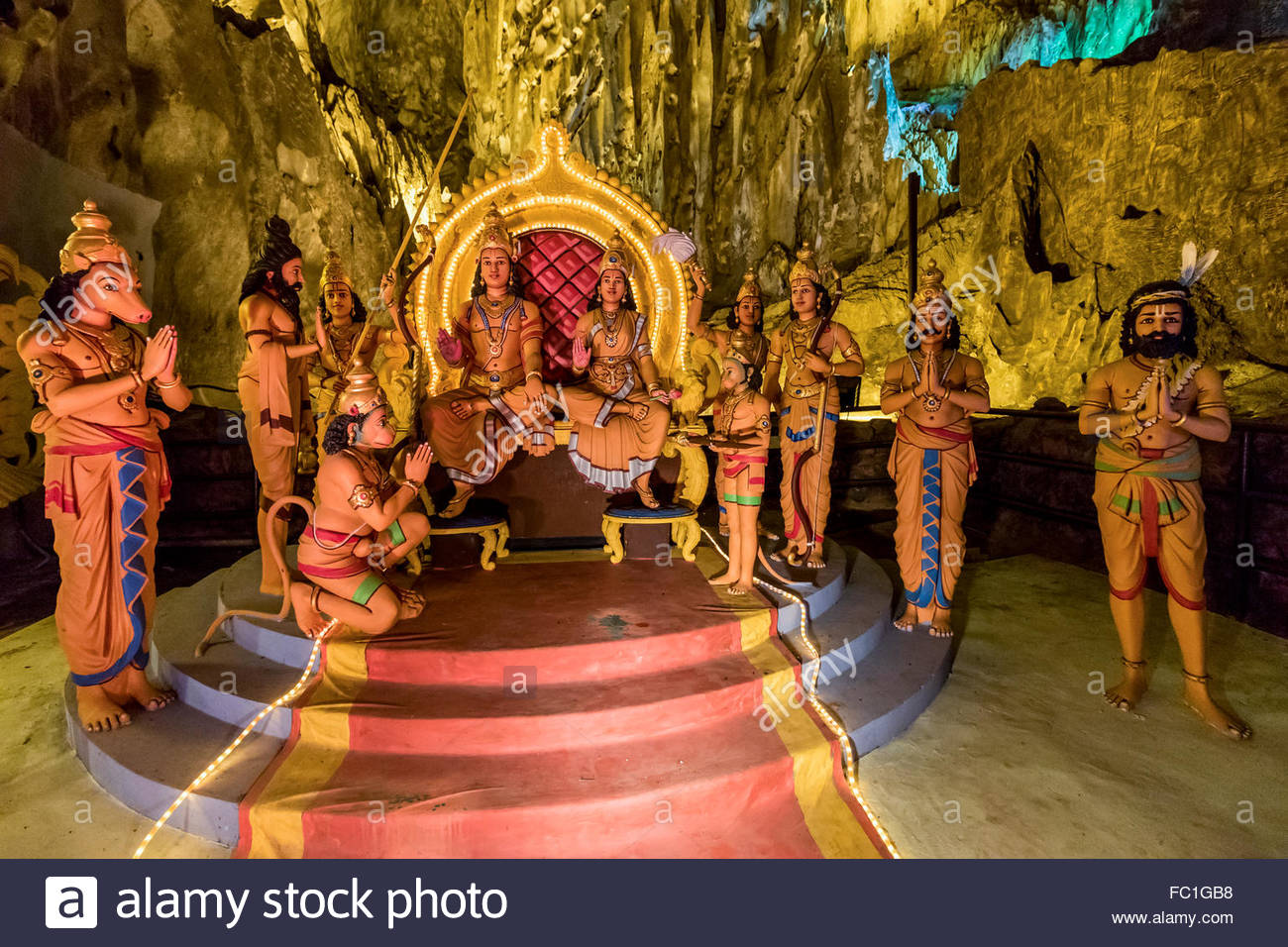 Inside Ramayana cave at the Batu Caves temple complex Gombak Selangor