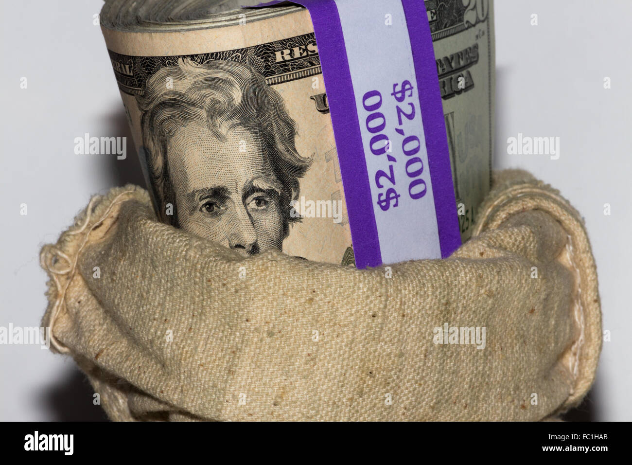 money in a bag Stock Photo